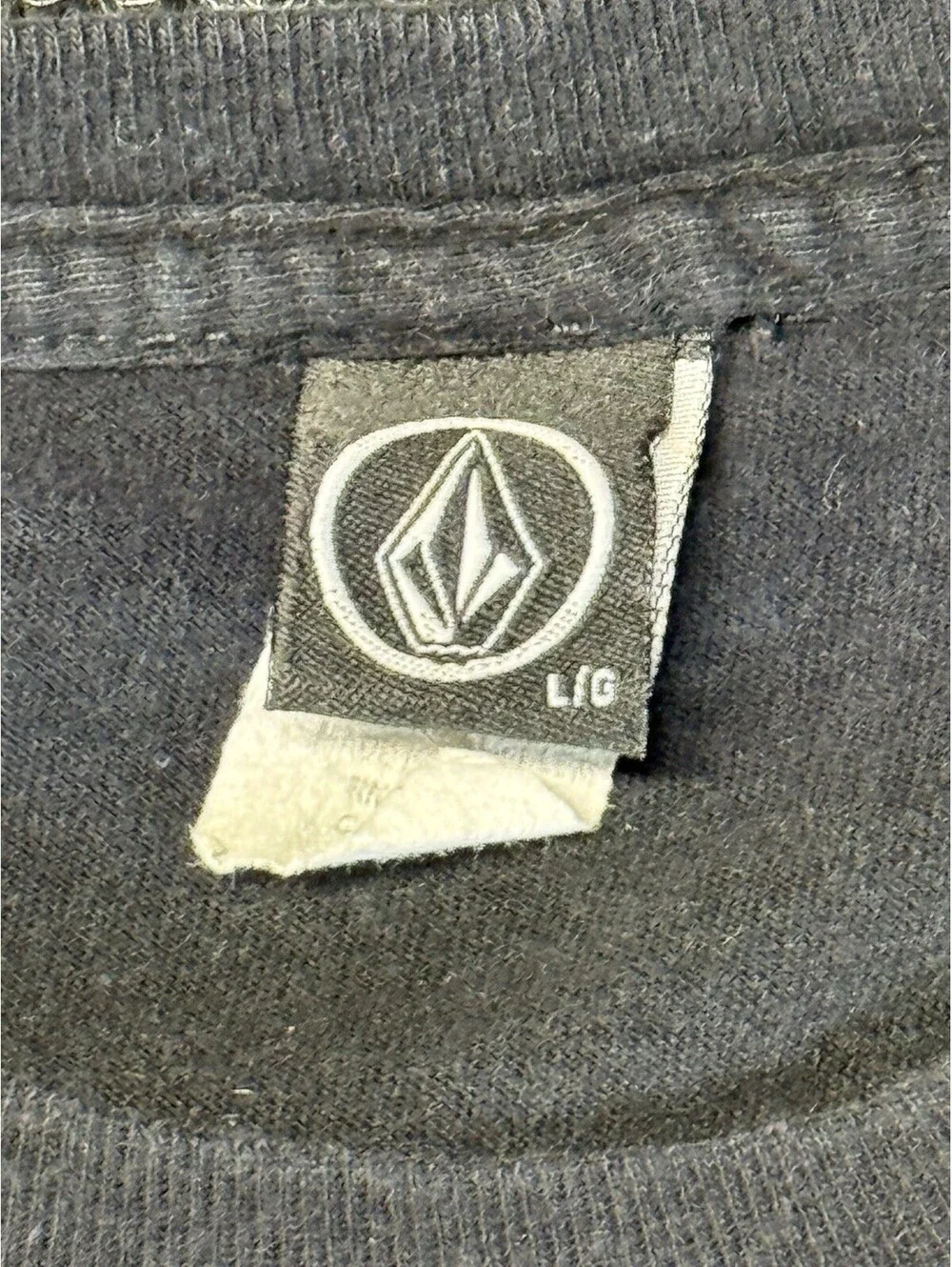 Volcom Logo Graphic Print Crew Neck T-Shirt, Short Sleeve, Gray/Teal, Kids L/G